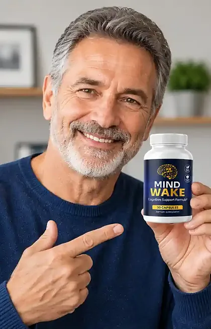 A MindWake bottle held in hand